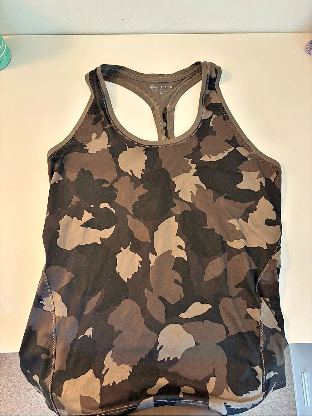 Athleta Camo Tank Top in Brown/Dark Green Size Medium Like New